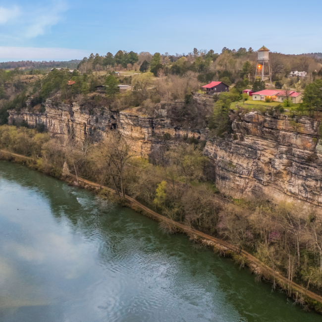 View of Calico Rock, Arkansas from the White River